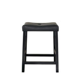 Crosley Furniture Bar Crosely Furniture - Upholstered Saddle Seat 2Pc Counter Stool Set Black/Black - 2 Stools - CF500224-BK - Black
