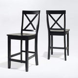 Crosley Furniture Bar Crosely Furniture - X-Back 2Pc Counter Stool Set Include Color - 2 Stools - CF500424-XX