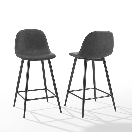 Crosley Furniture Bar Distressed Black Crosely Furniture - Weston 2Pc Counter Stool Set Include Color/Matte Black - 2 Stools - CF501625-XX