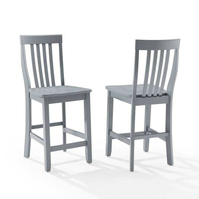 Crosley Furniture Bar Gray Crosely Furniture - School House 2Pc Counter Stool Set Include Color - 2 Stools - CF500324-XX
