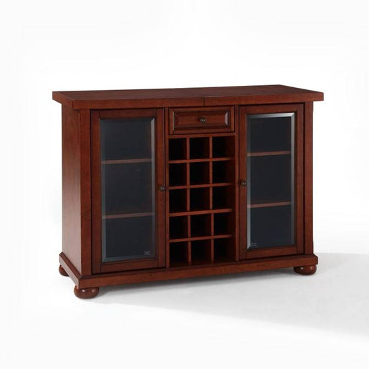 Crosley Furniture Bar Mahogany Crosely Furniture - Alexandria Sliding Top Bar Cabinet Mahogany/Black - KF40002AXX