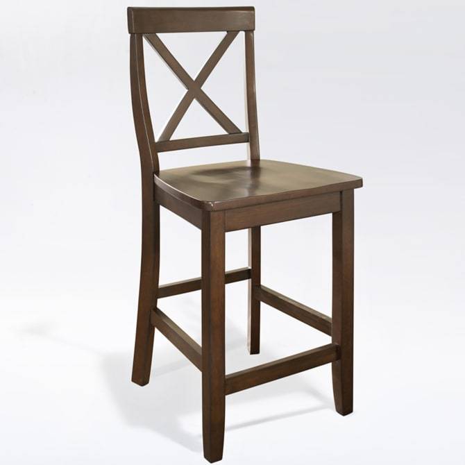 Crosley Furniture Bar Mahogany Crosely Furniture - X-Back 2Pc Counter Stool Set Include Color - 2 Stools - CF500424-XX