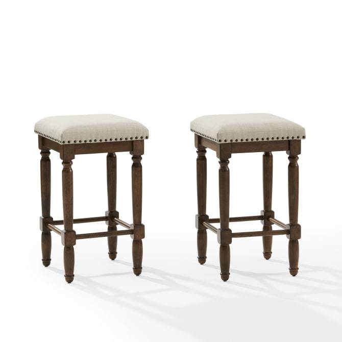 Crosley Furniture Bar Oatmeal Crosely Furniture - Aldrich 2Pc Counter Stool Set Oatmeal/Charcoal - 2 Stools - CF502126DB-XX