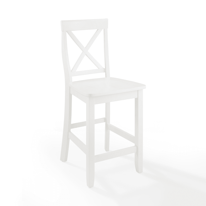 Crosley Furniture Bar White Crosely Furniture - X-Back 2Pc Counter Stool Set Include Color - 2 Stools - CF500424-XX