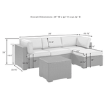 Crosley Furniture Conversation Set Crosely Furniture - Biscayne 4Pc Outdoor Wicker Sectional Set Mist/Mocha/White - Loveseat, Corner Chair, Ottoman, & Coffee Table - KO70105BR-XX