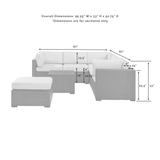 Crosley Furniture Conversation Set Crosely Furniture - Biscayne 5Pc Outdoor Wicker Sectional Set Mist/Mocha/White - Corner Chair, Coffee Table, Ottoman, & 2 Loveseats - KO70106BR-XX