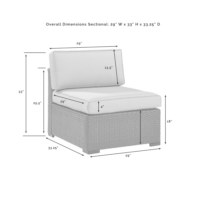Crosley Furniture Conversation Set Crosely Furniture - Biscayne Outdoor Wicker Armless Chair Mist/Mocha/White - KO70125BR-XX
