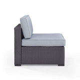 Crosley Furniture Conversation Set Crosely Furniture - Biscayne Outdoor Wicker Armless Chair Mist/Mocha/White - KO70125BR-XX