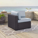 Crosley Furniture Conversation Set Crosely Furniture - Biscayne Outdoor Wicker Corner Chair Mist/Mocha/White - KO70126BR-XX