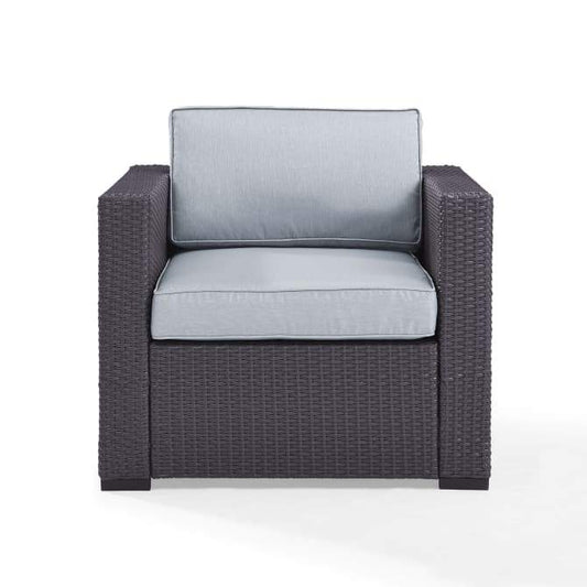 Crosley Furniture Conversation Set Mist Crosely Furniture - Biscayne Outdoor Wicker Armchair Mist/Mocha/White - KO70130BR-XX