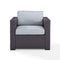 Crosley Furniture Conversation Set Mist Crosely Furniture - Biscayne Outdoor Wicker Armchair Mist/Mocha/White - KO70130BR-XX
