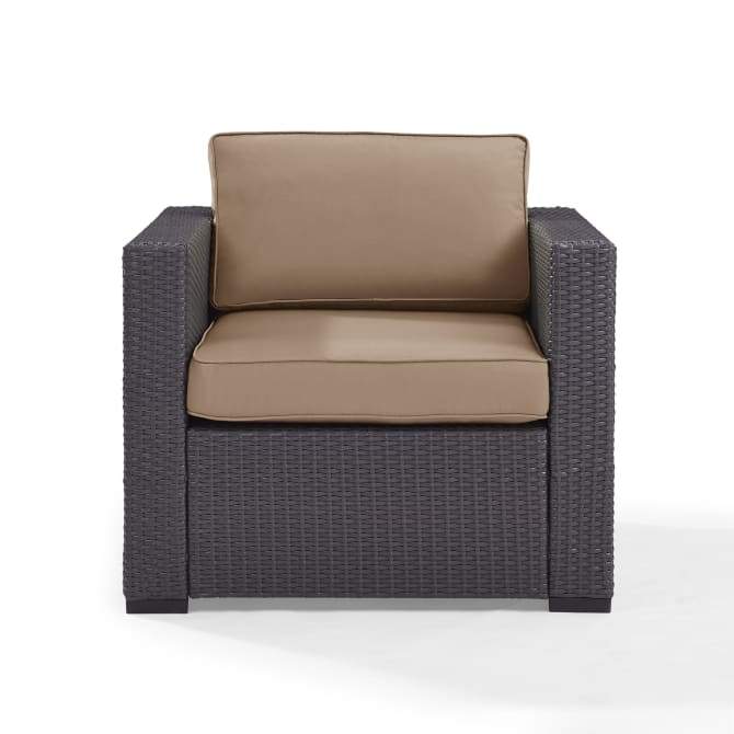 Crosley Furniture Conversation Set Mocha Crosely Furniture - Biscayne Outdoor Wicker Armchair Mist/Mocha/White - KO70130BR-XX