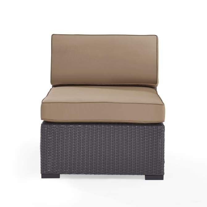 Crosley Furniture Conversation Set Mocha Crosely Furniture - Biscayne Outdoor Wicker Armless Chair Mist/Mocha/White - KO70125BR-XX