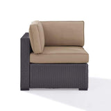 Crosley Furniture Conversation Set Mocha Crosely Furniture - Biscayne Outdoor Wicker Corner Chair Mist/Mocha/White - KO70126BR-XX