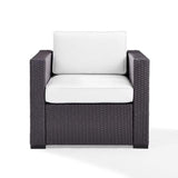Crosley Furniture Conversation Set White Crosely Furniture - Biscayne Outdoor Wicker Armchair Mist/Mocha/White - KO70130BR-XX