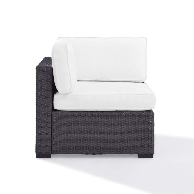 Crosley Furniture Conversation Set White Crosely Furniture - Biscayne Outdoor Wicker Corner Chair Mist/Mocha/White - KO70126BR-XX