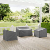 Crosley Furniture Crosely Outdoor Furniture Covers Crosely Furniture - 3Pc Furniture Cover Set Gray - Loveseat & 2 Chairs - MO75004-GY - Gray