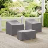 Crosley Furniture Crosely Outdoor Furniture Covers Crosely Furniture - 3Pc Furniture Cover Set Gray/Tan - 2 Chairs & Coffee Table - MO75005-XX