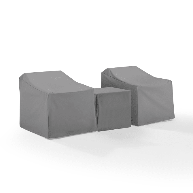 Crosley Furniture Crosely Outdoor Furniture Covers Crosely Furniture - 3Pc Furniture Cover Set Gray/Tan - Two Armchairs & End Table - MO75008-XX