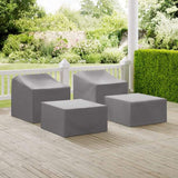 Crosley Furniture Crosely Outdoor Furniture Covers Crosely Furniture - 4Pc Furniture Cover Set Gray/Tan - 2 Arm Chairs & 2 Ottomans - MO75009-XX