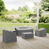 Crosley Furniture Crosely Outdoor Furniture Covers Crosely Furniture - 5Pc Furniture Cover Set Gray/Tan - Sofa, Two Armchairs, End Table, & Rectangle Table - MO75006-XX