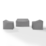 Crosley Furniture Crosely Outdoor Furniture Covers Gray Crosely Furniture - 3Pc Furniture Cover Set Gray - Loveseat & 2 Chairs - MO75004-GY - Gray