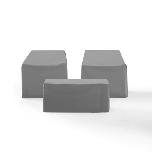 Crosley Furniture Crosely Outdoor Furniture Covers Gray Crosely Furniture - 3Pc Furniture Cover Set Gray/Tan - 2 Chairs & Coffee Table - MO75005-XX