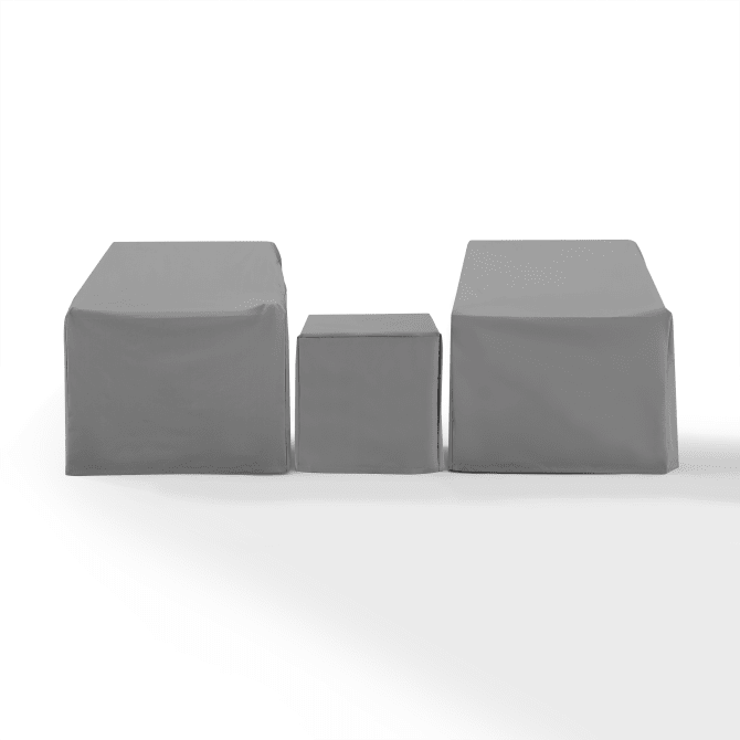 Crosley Furniture Crosely Outdoor Furniture Covers Gray Crosely Furniture - 3Pc Furniture Cover Set Gray/Tan - Two Armchairs & End Table - MO75008-XX