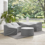 Crosley Furniture Outdoor Accessories Crosely Furniture - Catalina 3Pc Furniture Cover Set Gray/Tan - 2 Round Sectional Sofas & Coffee Table - MO75015-XX