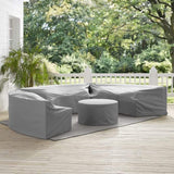 Crosley Furniture Outdoor Accessories Crosely Furniture - Catalina 4Pc Furniture Cover Set Gray/Tan - 3 Round Sectional Sofas & Coffee Table - MO75016-XX