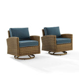 Crosley Furniture Outdoor Lounge Chair Bradenton 2 Piece Outdoor Wicker Swivel Rocker Chair Set