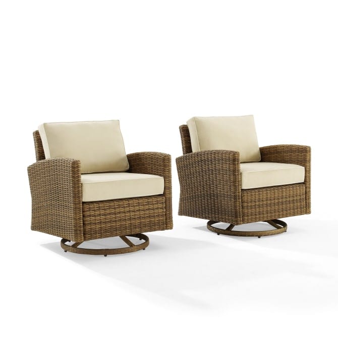 Crosley Furniture Outdoor Lounge Chair Bradenton 2 Piece Outdoor Wicker Swivel Rocker Chair Set