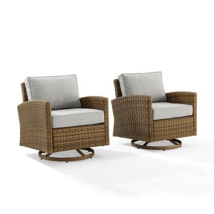 Crosley Furniture Outdoor Lounge Chair Bradenton 2pc Outdoor Wicker Swivel Rocker Chair Set