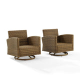 Crosley Furniture Outdoor Lounge Chair Bradenton 2pc Outdoor Wicker Swivel Rocker Chair Set