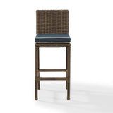 Crosley Furniture Patio Bar Crosely Furniture - Bradenton 2Pc Outdoor Wicker Bar Height Bar Stool Set Include Color/Weathered Brown - 2 Stools - CO7134WB-XX