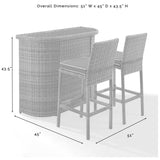Crosley Furniture Patio Bar Crosely Furniture - Bradenton 3Pc Outdoor Wicker Bar Set Include Color/Weathered Brown - Bar & 2 Stools - KO70045WB-XX