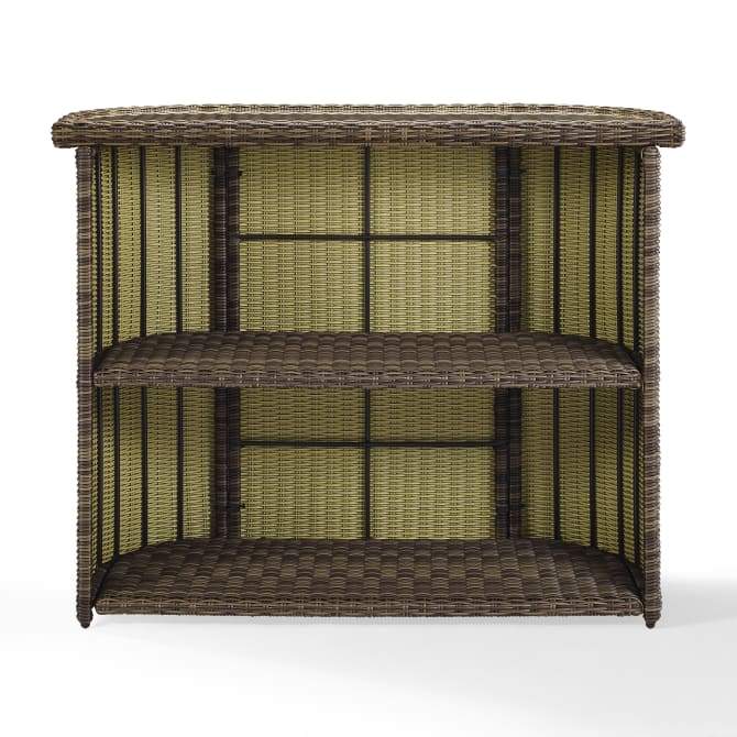 Crosley Furniture Patio Bar Crosely Furniture - Bradenton Outdoor Wicker Bar Weathered Brown - CO7221-WB - Weathered Brown