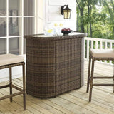 Crosley Furniture Patio Bar Crosely Furniture - Bradenton Outdoor Wicker Bar Weathered Brown - CO7221-WB - Weathered Brown