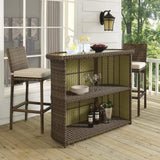 Crosley Furniture Patio Bar Crosely Furniture - Bradenton Outdoor Wicker Bar Weathered Brown - CO7221-WB - Weathered Brown