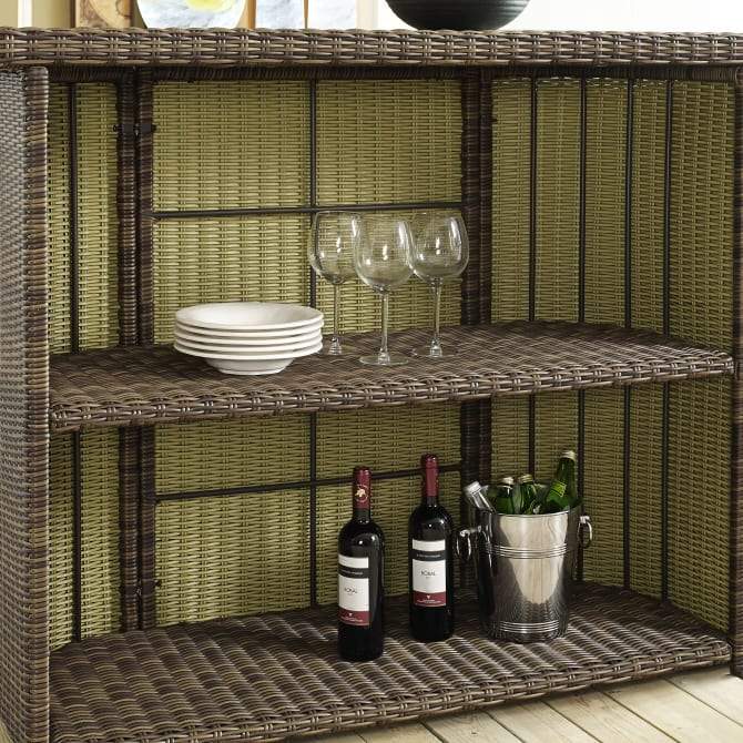 Crosley Furniture Patio Bar Crosely Furniture - Bradenton Outdoor Wicker Bar Weathered Brown - CO7221-WB - Weathered Brown