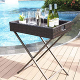 Crosley Furniture Patio Bar Crosely Furniture - Palm Harbor Outdoor Wicker Butler Tray Brown - CO7206-BR - Brown