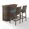 Crosley Furniture Patio Bar Navy Crosely Furniture - Bradenton 3Pc Outdoor Wicker Bar Set Include Color/Weathered Brown - Bar & 2 Stools - KO70045WB-XX
