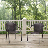 Crosley Furniture Patio Chairs And Chair Sets Brown Crosely Furniture - Palm Harbor 2Pc Outdoor Wicker Stackable Chair Set Brown/White - 2 Stackable Chairs - CO7137-XX