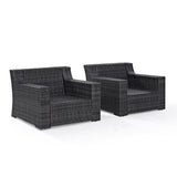 Crosley Furniture Patio Chairs And Chair Sets Crosely Furniture - Beaufort 2Pc Outdoor Wicker Chair Set Mist/Brown - 2 Chairs - KO70100BR - Mist