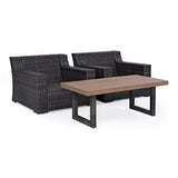 Crosley Furniture Patio Chairs And Chair Sets Crosely Furniture - Beaufort 3Pc Outdoor Wicker Chair Set Mist/Brown - Coffee Table & 2 Chairs - KO70099BR - Mist