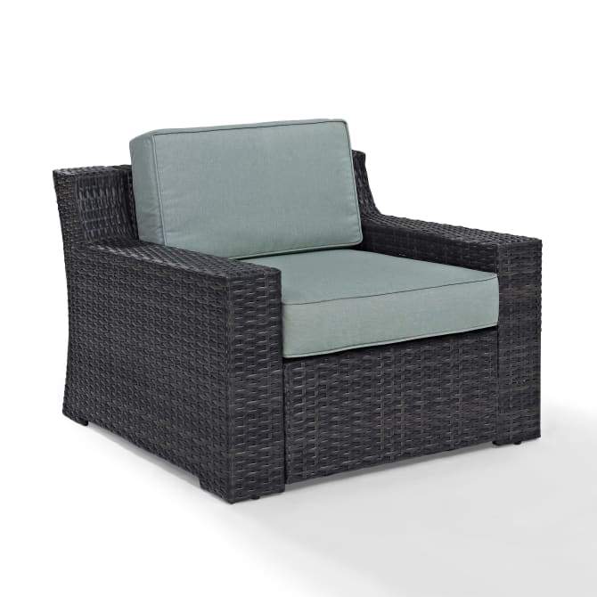 Crosley Furniture Patio Chairs And Chair Sets Crosely Furniture - Beaufort Outdoor Wicker Armchair Mist/Brown - CO7155-BR - Mist