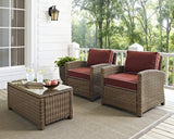 Crosley Furniture Patio Chairs And Chair Sets Crosely Furniture - Bradenton 2Pc Outdoor Wicker Armchair Set Include Color/Weathered Brown - 2 Armchairs - KO70026WB-XX