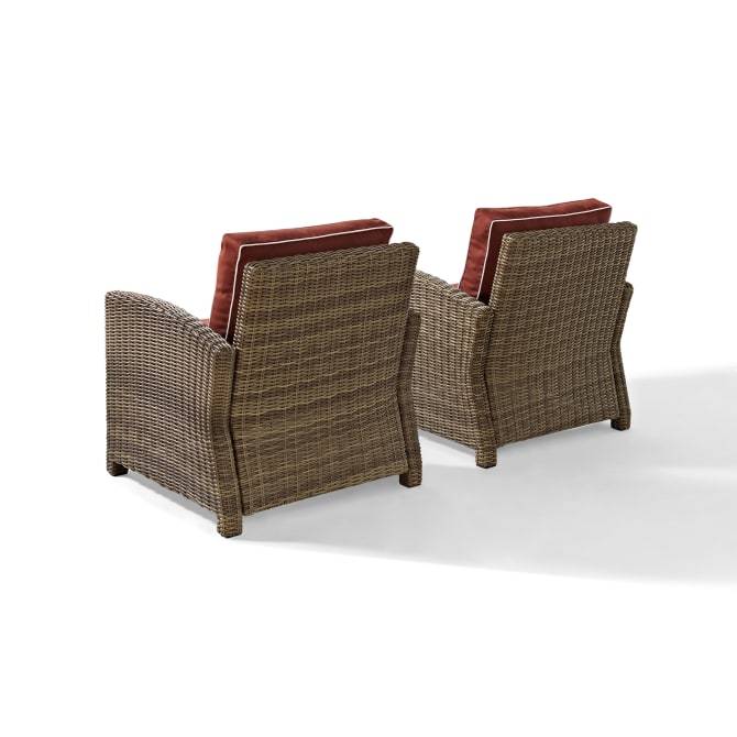 Crosley Furniture Patio Chairs And Chair Sets Crosely Furniture - Bradenton 2Pc Outdoor Wicker Armchair Set Include Color/Weathered Brown - 2 Armchairs - KO70026WB-XX