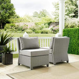 Crosley Furniture Patio Chairs And Chair Sets Crosely Furniture - Bradenton 2Pc Outdoor Wicker Chair Set Bradenton 2Pc  Outdoor Wicker - 2 Armless Chairs - KO70173GY-GY - Gray