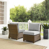 Crosley Furniture Patio Chairs And Chair Sets Crosely Furniture - Bradenton 2Pc Outdoor Wicker Chair Set Include Color/ Weathered Brown - 2 Armless Chairs - KO70173WB-XX